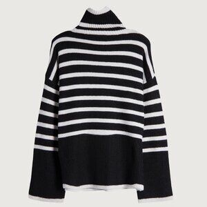 OAK FORT Striped Turtleneck Sweater